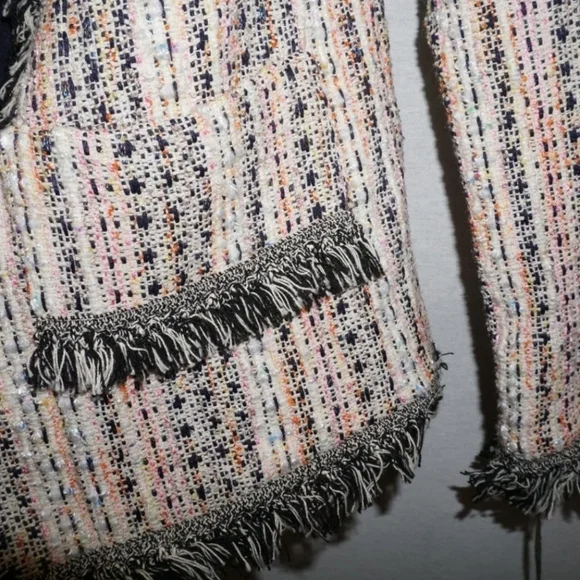 Anthro • Eva Franco Reston Fringe Tweed Jacket Blazer Small - Picture 2 of 5